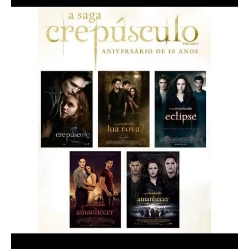 Crepúsculo a Saga completa - Dublados 5 Dvds