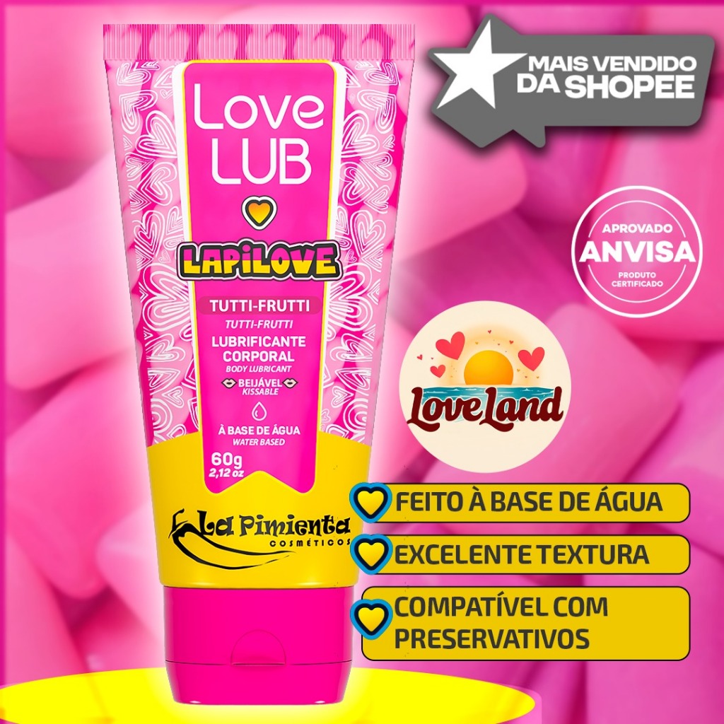LUBRIFICANTE LAPILOVE O PRAZER QUE CABE NA SUA BOLSA ORAL, VAGINAL E ANAL em Oferta na Shopee