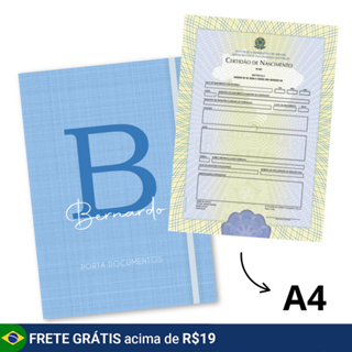 Pasta Porta Certidão de Nascimento e Documentos Personalizado em Oferta na Shopee