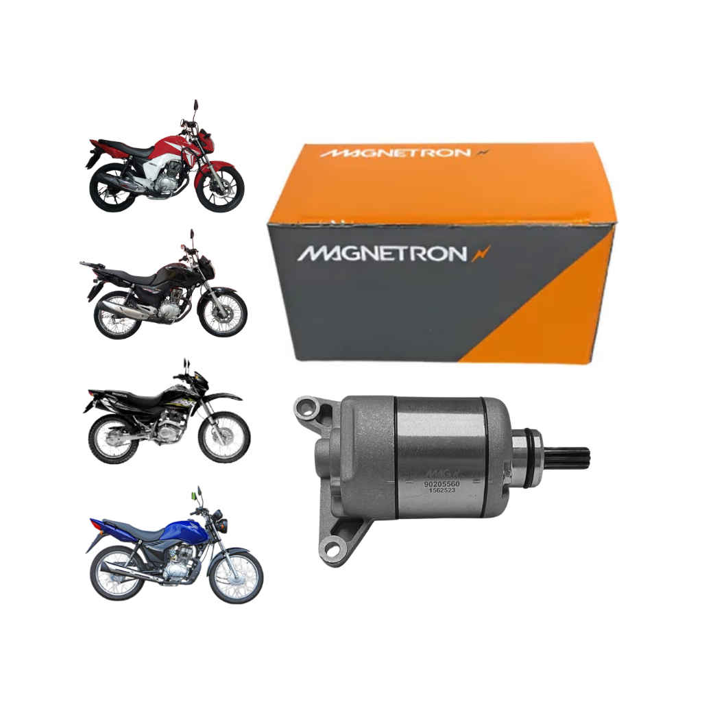 Motor de Partida Arranque Honda CG Titan Fan NXR Bros 150 e 125 de 2004 até 2015 Magnetron em Oferta na Shopee