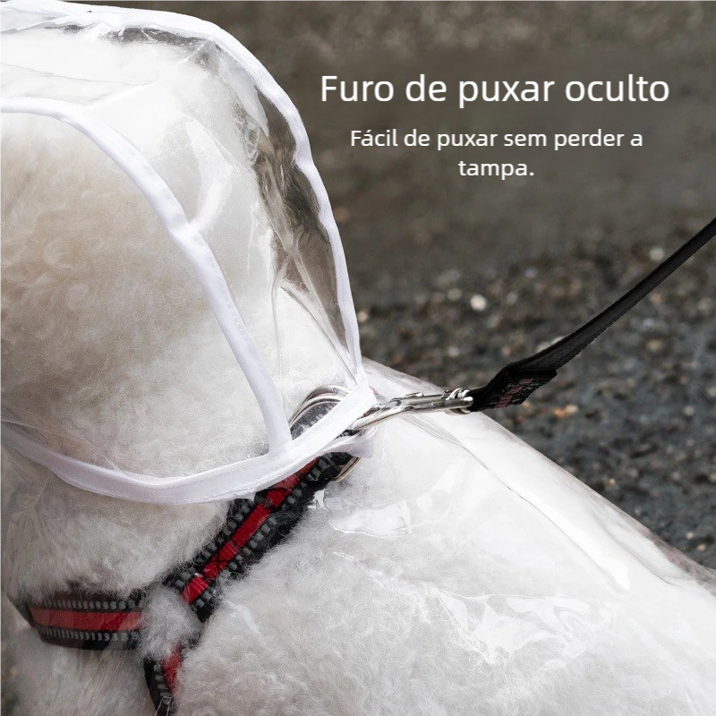 Capa Pet Chuva Impermeável - Proteção para Cachorro de Qualquer Porte (Grande Médio Pequeno) Passeio