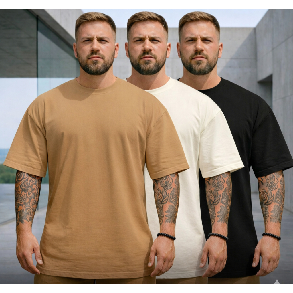 Kit 3 Oversized Camisetas Em Algodão Unissex Caimento Longo StreetWear Varias Cores em Oferta na Shopee