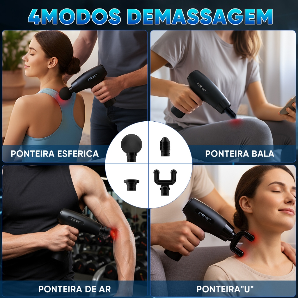 Massageador Corporal Profissional Inova para Musculação e Fisioterapia — foto 9