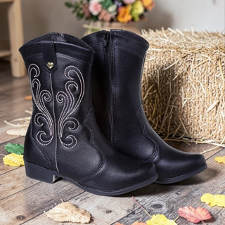 Bota Country Texana Menina Feminina Infantil Confortável Moda Atual Saltinho Baixa Médio Cano Longo em Oferta na Shopee