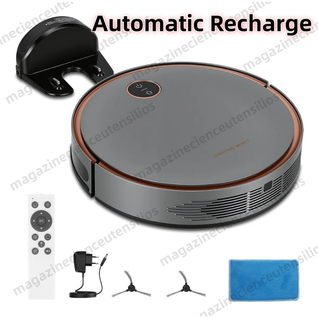 Robo Aspirador Robo Limpeza Carregamento Automático Bivolt Chocolate 127/220v