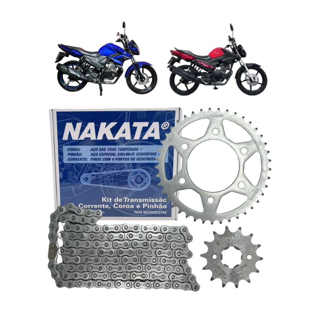 Kit Relação Transmissão Fazer Factor 150 2014 2015 2016 2017 2018 2019 2020 2021 2022 Nakata