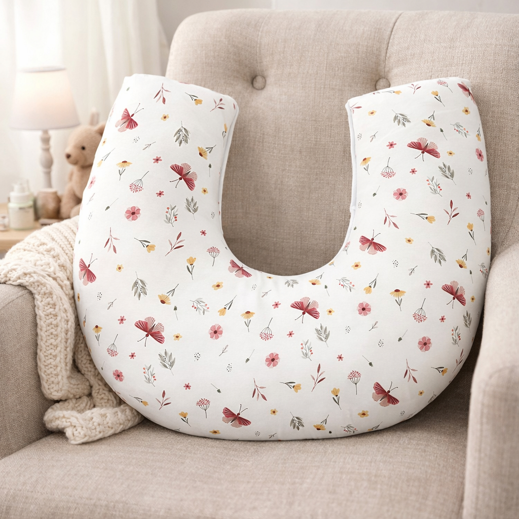 Almofada de Amamentação Grande 100% Algodão com Zíper Menina e Menino Várias Estampas