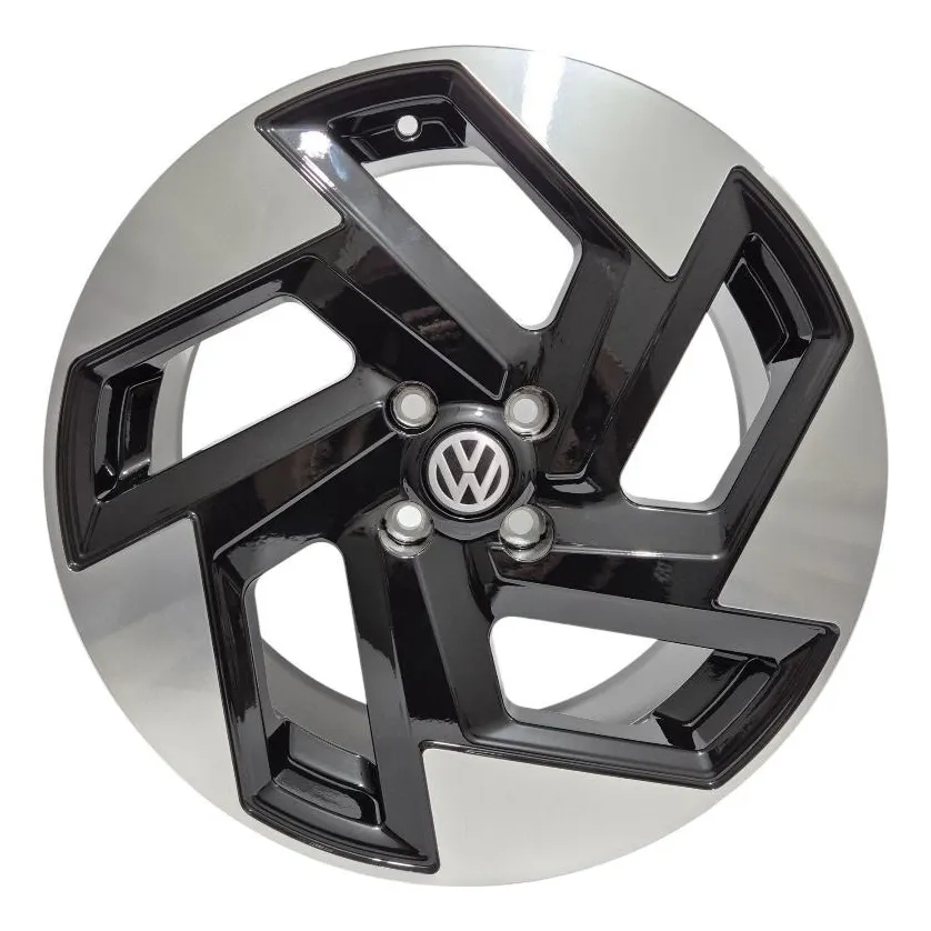 Kit 4 Rodas Aro 17x6,0 4x99 Nivus Gts 2026 Track Preta Diamantada Ramlow Wheels P123