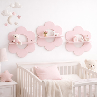 Nichos para Quarto Prateleira Decoração Kit 3 Formato Flor em Oferta na Shopee