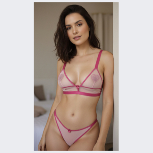 Lingerie Feminina Tule Sem Bojo Cinta Liga Conjunto Delicado Confortável Body de Renda