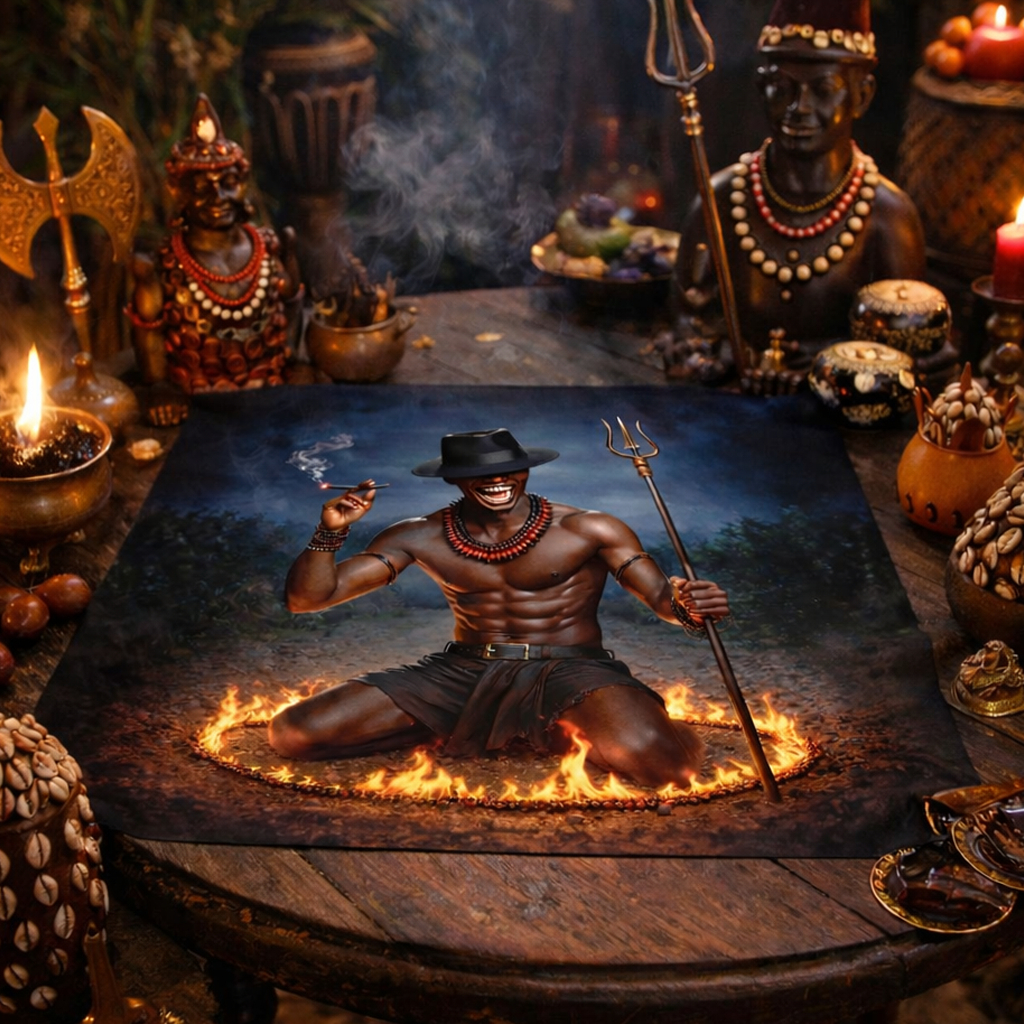 Toalha de altar para Jogo de Tarot ou búzios  75x75 cm Exu