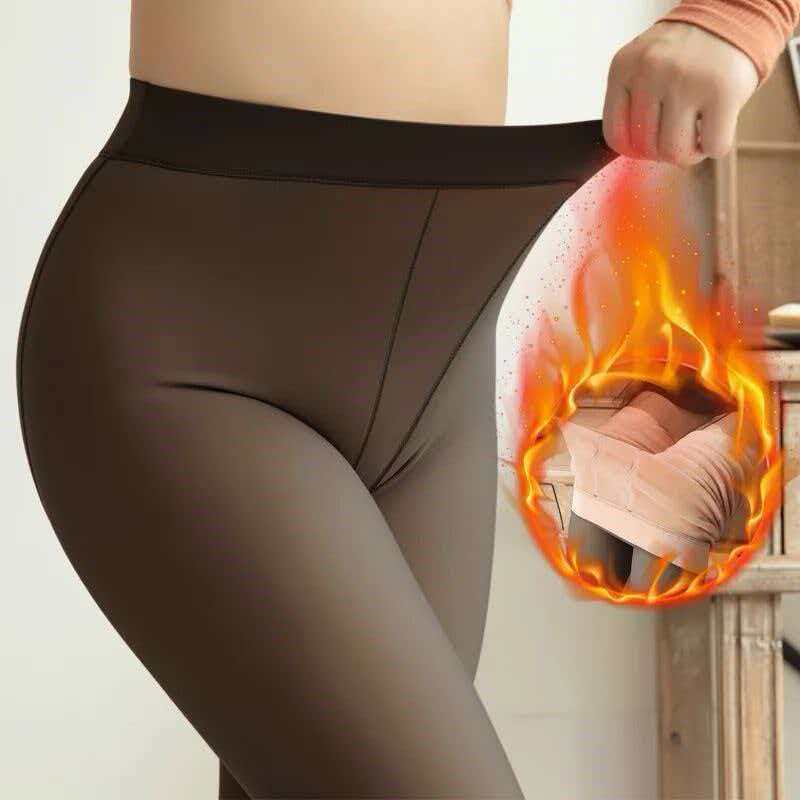 1 PCS Meia Calça Térmica Feminina Peluciada Inverno Grossa Alta Elasticidade Confortável