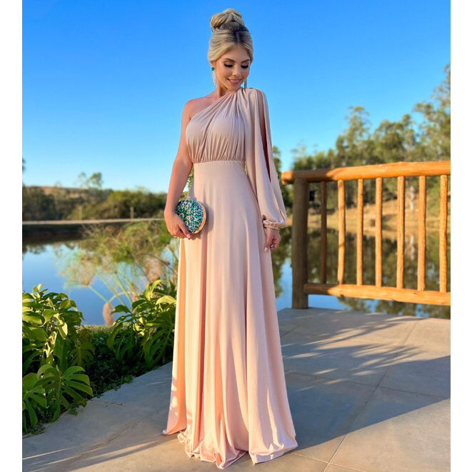 Vestido de Festa Social Longo Madrinhas Batizados Ana Bella