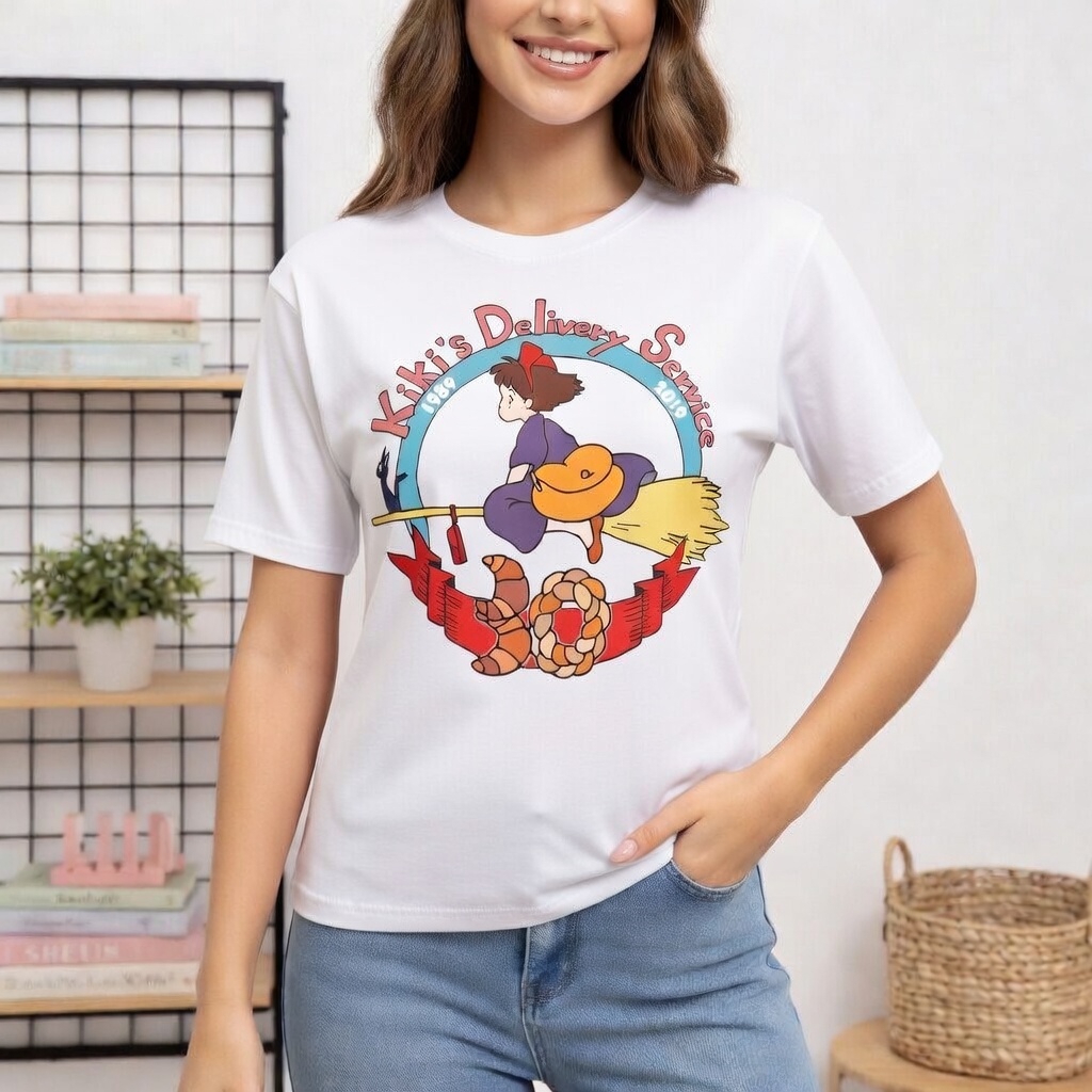 Camiseta Feminina Estampada Com Anime Desenho Kiki Delivery Serviço De Entrega
