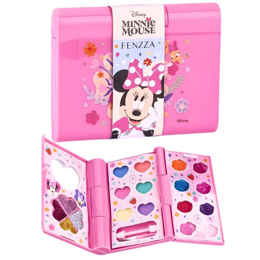 Paleta de Sombras Brilho Infantil Disney Minnie Fennza Menina Maquiagem