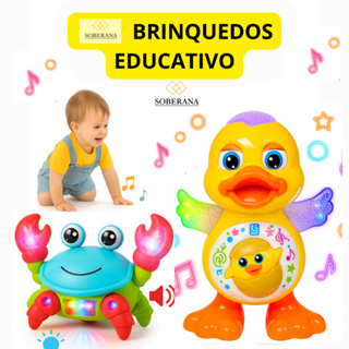 Caranguejo Fujão Pato Dançarino Patinho Brinquedo Musical Led Dança Anda Mexe com Som em Oferta na Shopee