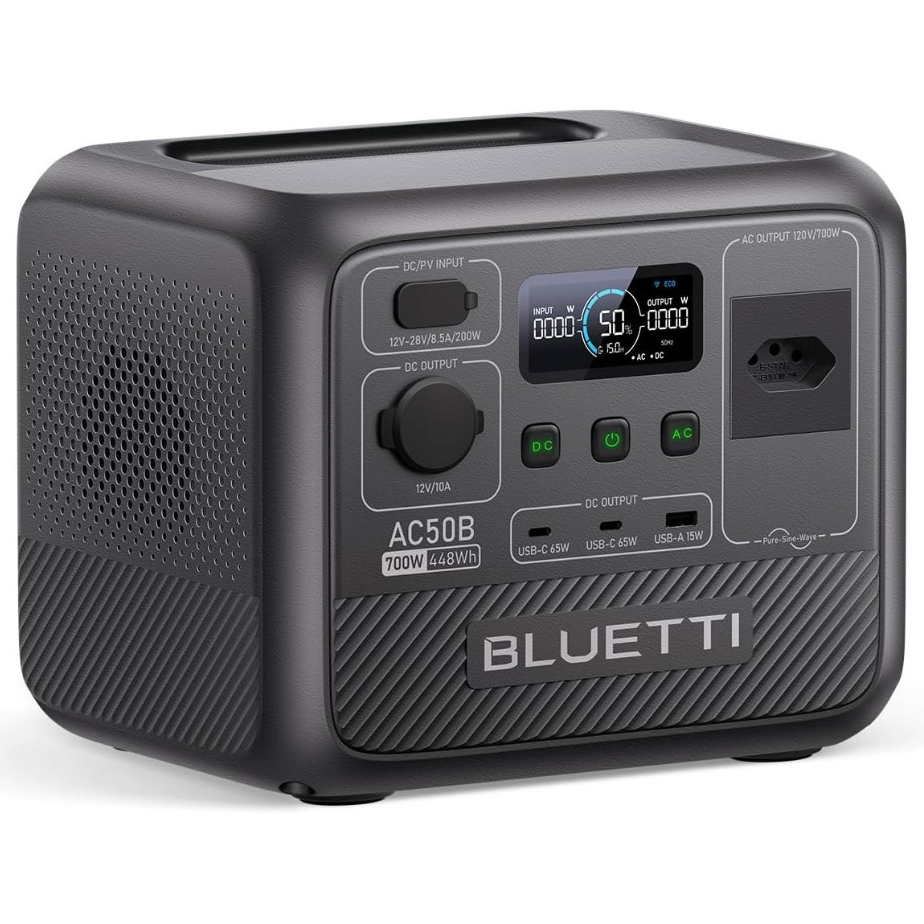 Estação De Energia Bluetti Ac50b Gerador Solar Portátil 700w Bateria LiFePO4 de 448Wh