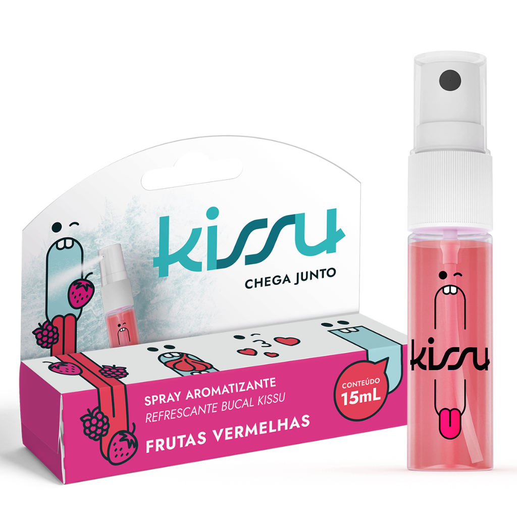 Spray Bucal KISSU - Sabor Frutas Vermelhas – 15ml em Oferta na Shopee