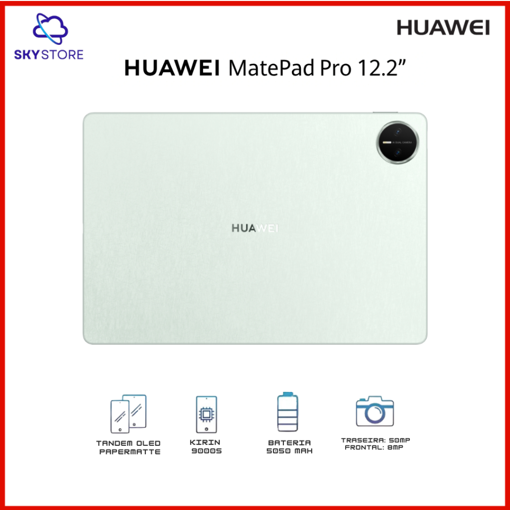 HUAWEI MatePad Pro 12'2, Processador Kirin T91, 512GB Armazenamento 12GB RAM, Versão Global, Bateria 10.110mAh