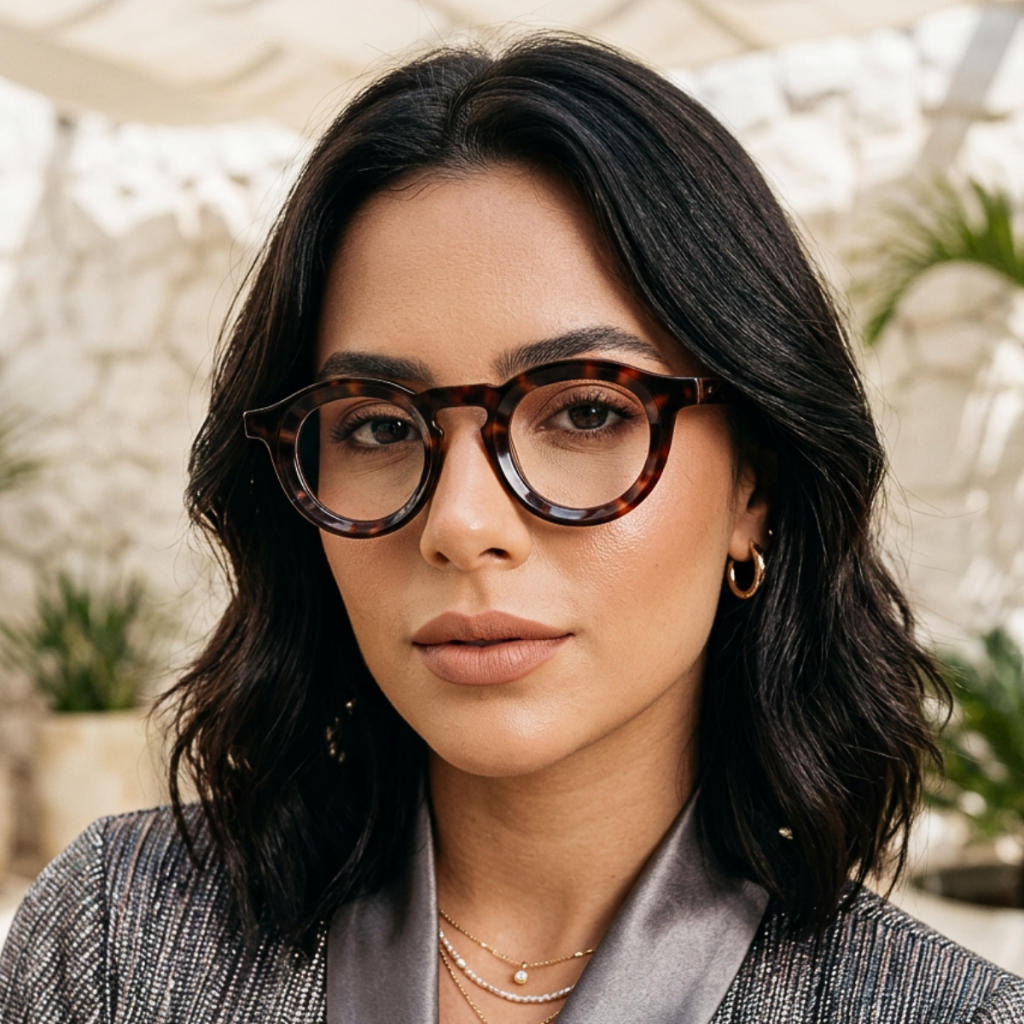 Armação Para Grau Feminina Redonda Vintage Retro Premium Acetato Robusto Confortável