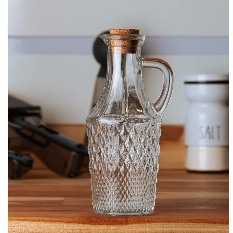 Galheteiro Pequeno Garrafa para Azeite com Tampa de Cortiça 185ml Vidro Lyor