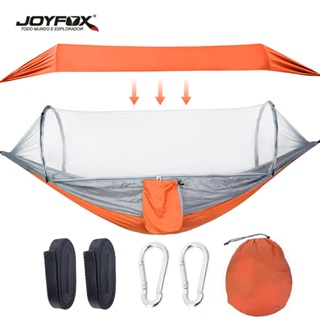 Rede De Dormir Descanso Joyfox Com Toldo Proteção Solar E Mosquiteiro Reforçada 260x140cm Nylon 210t Para Camping Laranj em Oferta na Shopee