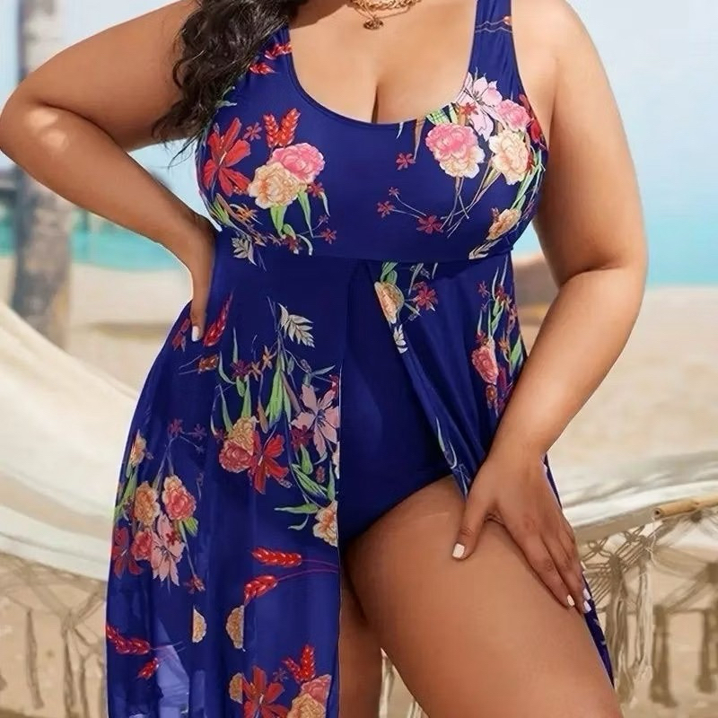 Vestido Maiô Feminino Plus Size Com Saia Embutida