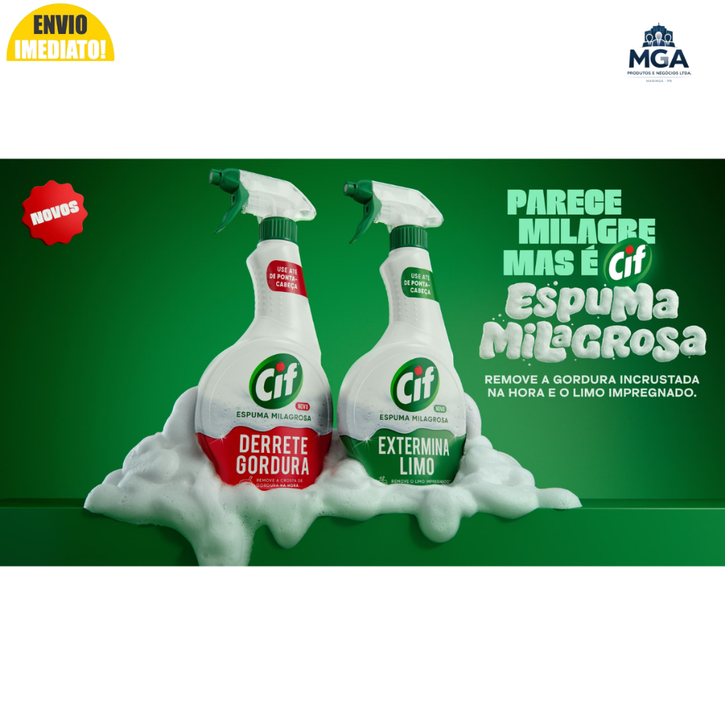 Kit Cif Espuma Milagrosa Derrete Gordura e Extermina Limo 500ml Limpeza Pesada — imagem 2 de 2