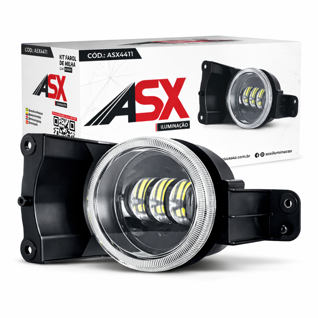 Par Farol Milha Led Embutido Projetor 40W 5000Lm 6000K Par Linha GM Chevrolet Onix Spin S10 Prisma