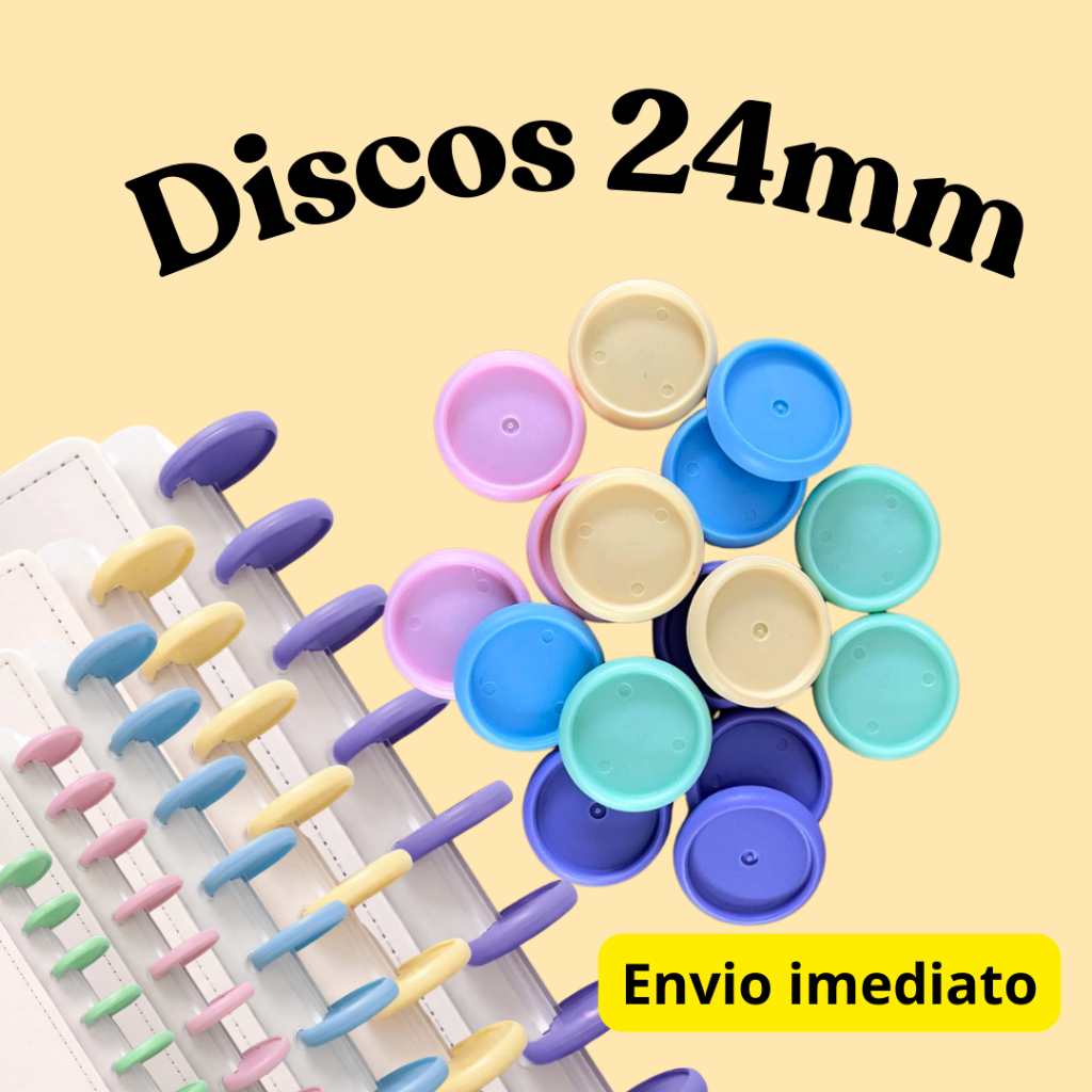 Discos para caderno Inteligente ou Infinito 24mm Candy Collors em Oferta na Shopee