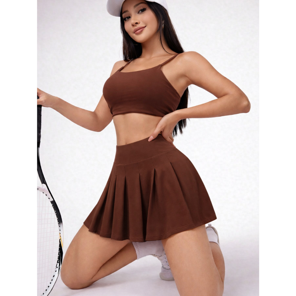 Short Saia Feminino Academia Fitness Cintura Alta Legging Suplex Premium Rodado