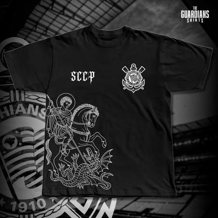 Camiseta Oversized Futebol Corinthians Esporte SCCP São Jorge Fiel Torcida Unissex Gaviões 100% Algodão Streetwear