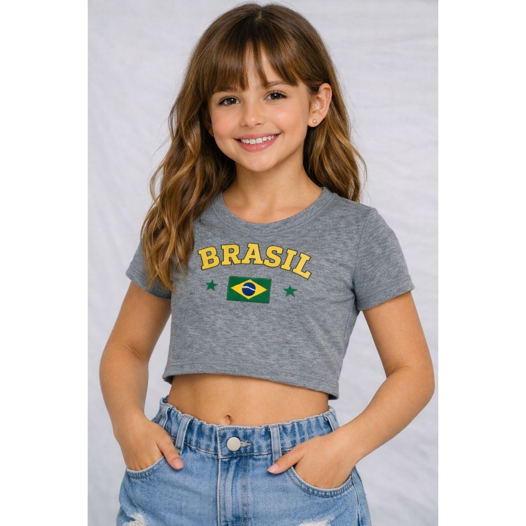 CROPPED SLIM INFANTIL MENINA *COPA DO BRASIL*