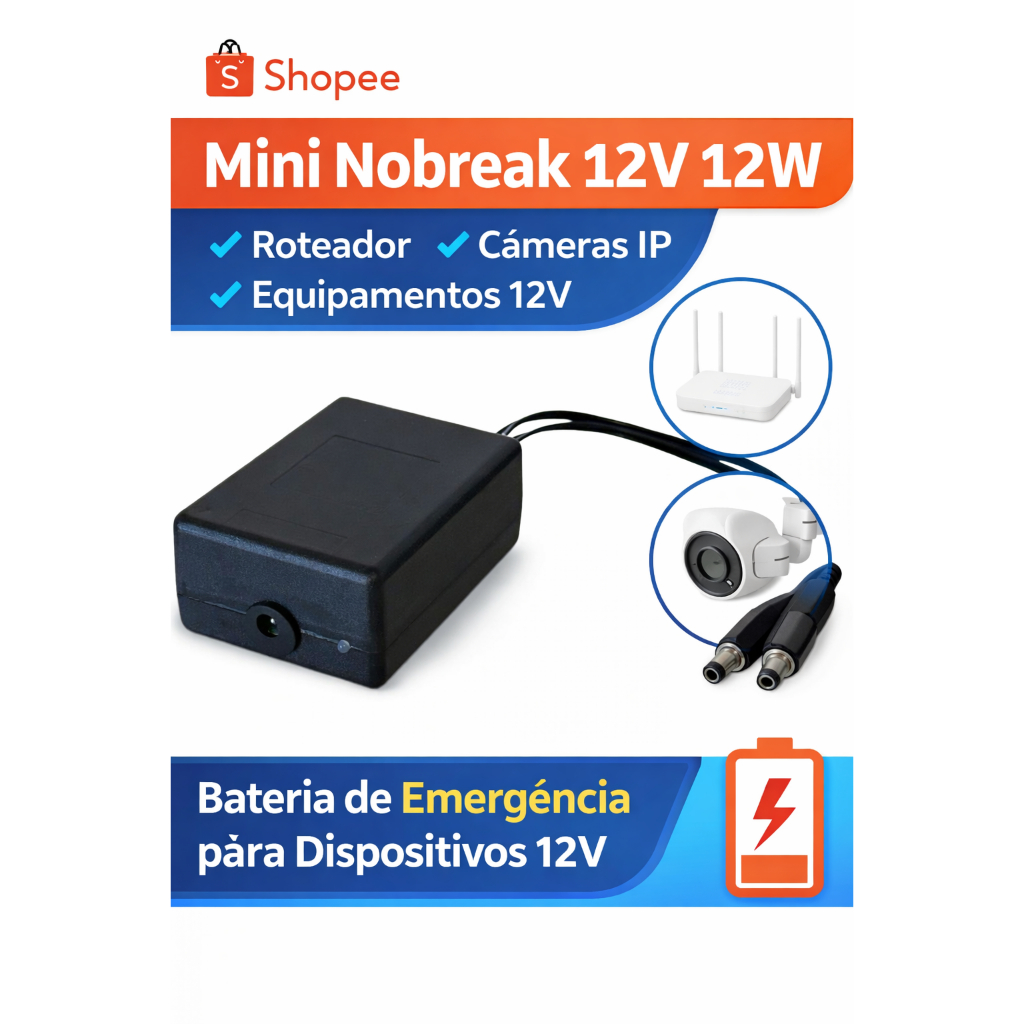 Mini Nobreak 12v 12w Mini Ups Roteador, Câmera e Mais | Melhor Custo-Benefício