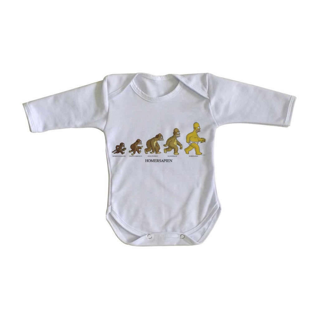 Body bebê Homer simpsosn Sapien evolução tamanho M 2 a 6 meses