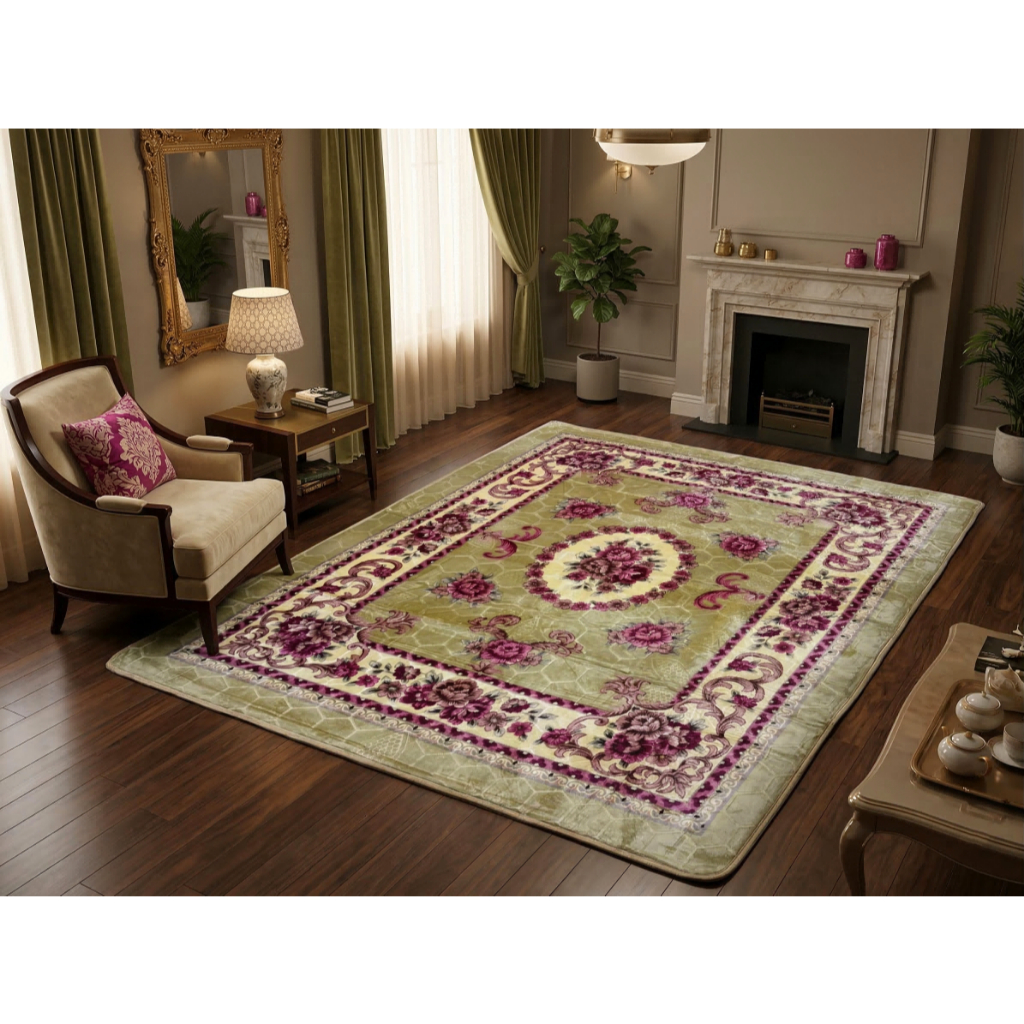 Tapete Sala Floral 1,95x2,40 Mt Antiderrapante Ins Flannel Maior Estampado em Oferta na Shopee