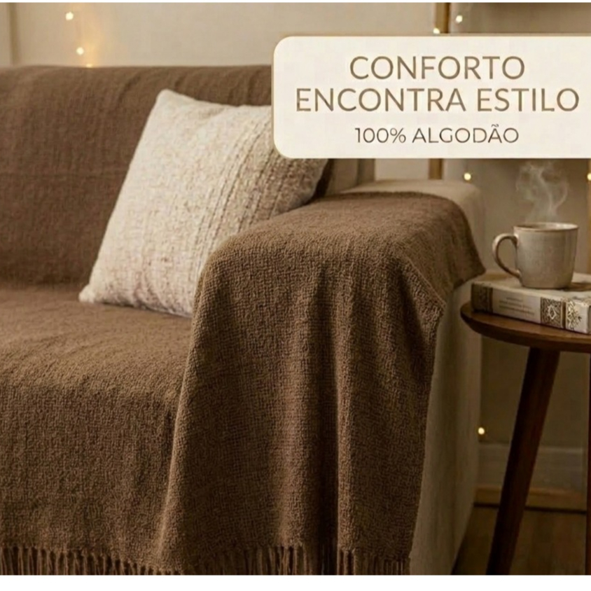 Manta para Sofá Grande de Algodão 210x120 cm  Luxo Conforto e Estilo  Promoção Direto da Fábrica em Oferta na Shopee