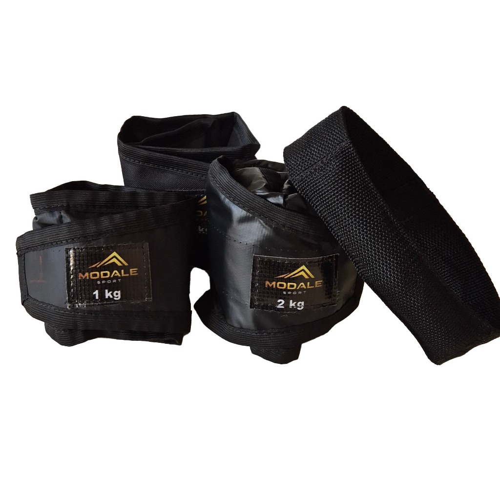 Kit de 3 pares de  Caneleira/Tornozeleira com Velcro Profissional  1, 2, 3kg. + Alça para Kettlebells. Faça seu treino!