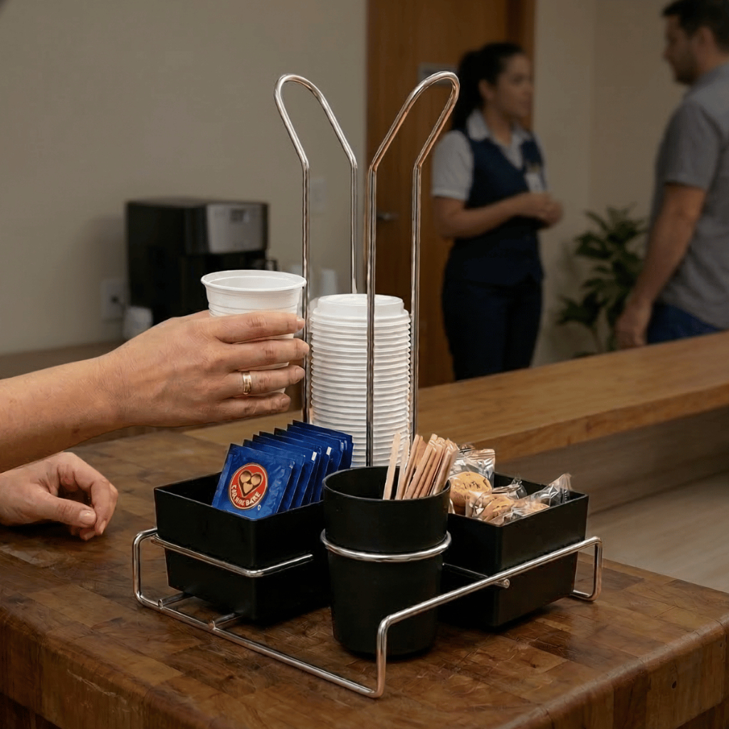 Suporte para Copos Descartéveis 50ml 80ml Café Chá Colherzinha Sachês Cantinho Do Café - Stolf
