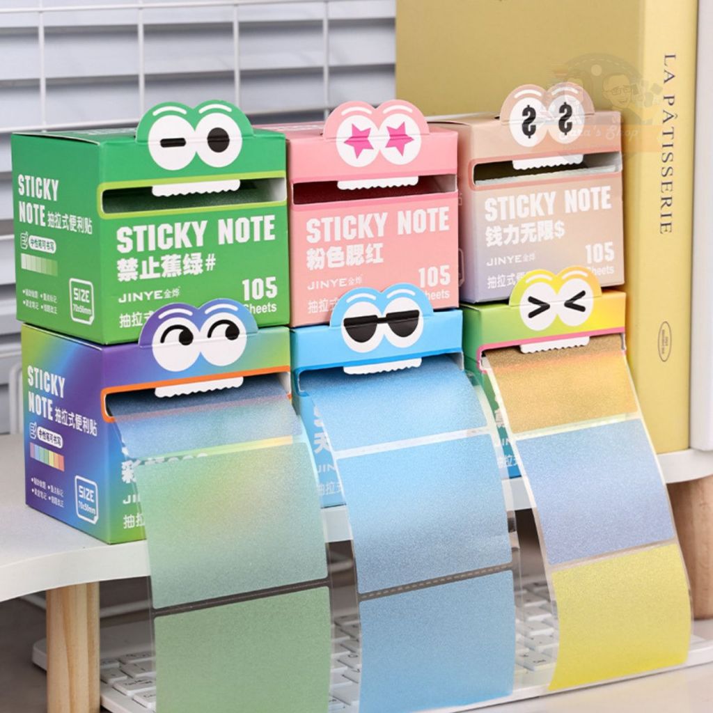 Bloco de Notas Adesivas em Rolo com Dispenser Kawaii Sticky Note Fofo Papel Adesivo