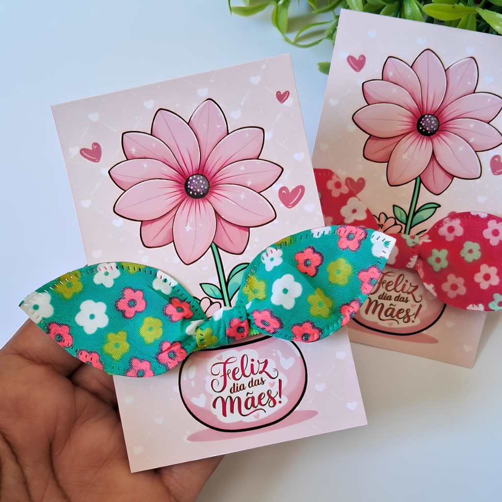 30 Cards com xuxa Laço Dia das Mães - Mimos Dia das Mães