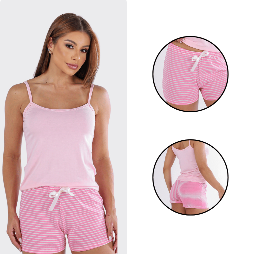 Pijama Feminino Baby Doll Luxo Composê Premium em Oferta na Shopee