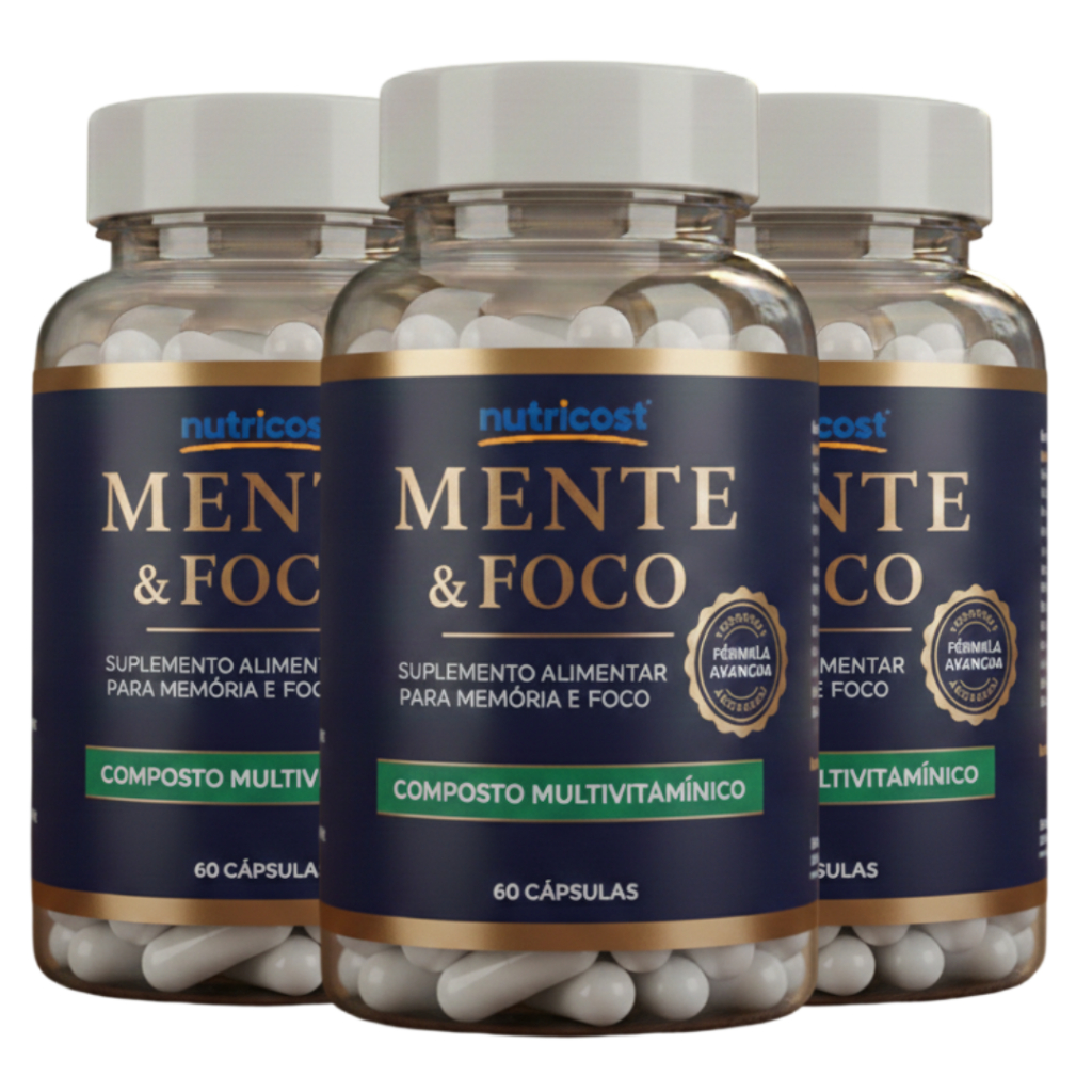 3 Mente & Foco – Fórmula Avançada | Suplemento Alimentar Composto Multivitamínico | 60 cápsulas