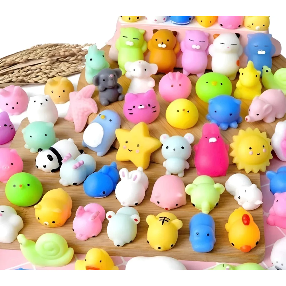 15 Squishy Mochi Bichinho Macio De Apertar Squishies Tiktok Brinquedo sensorial Colorido