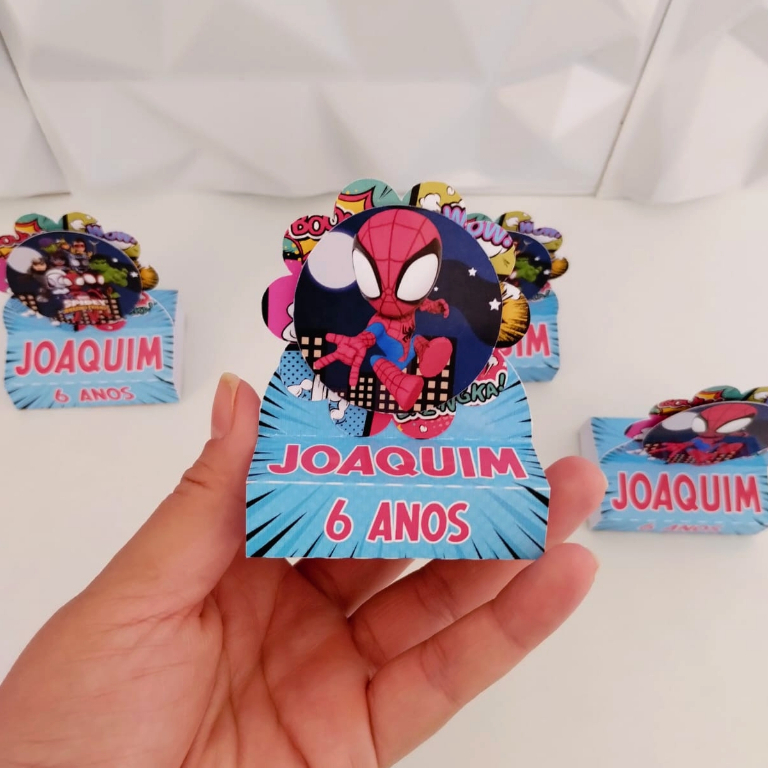 PORTA BIS DUPLO SPIDEY E SEUS AMIGOS/HOMEM ARANHA PERSONALIZADOS/LEMBRANCINHAS DE FESTA/ANIVERSÁRIO/SPIDEY E SEUS AMIGOS