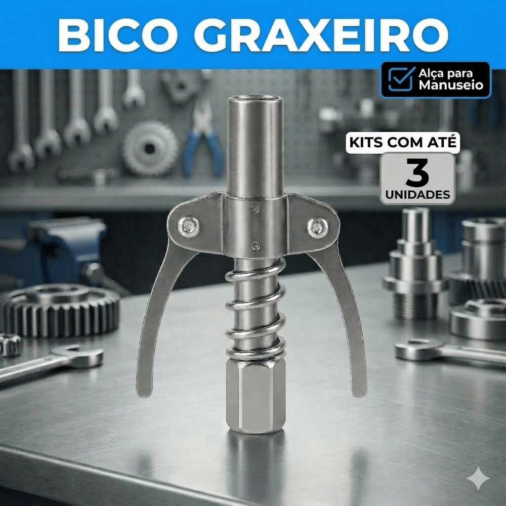 Acoplador Bico Engraxadeira Para Pistola De Graxa Bico Lubrificante Engate Rápido Com Trava