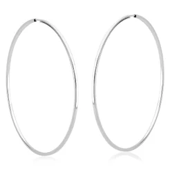Brinco Argola Redonda grande 60mm Prata 925