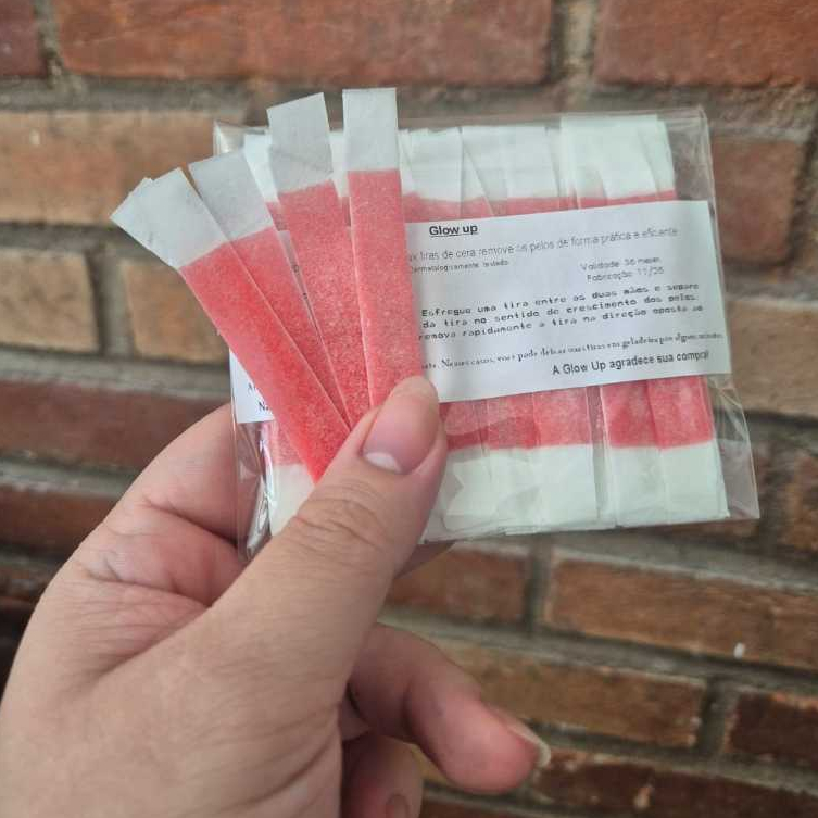100 Tiras de Cera para Depilação Sobrancelha Buço Profissional Morango
