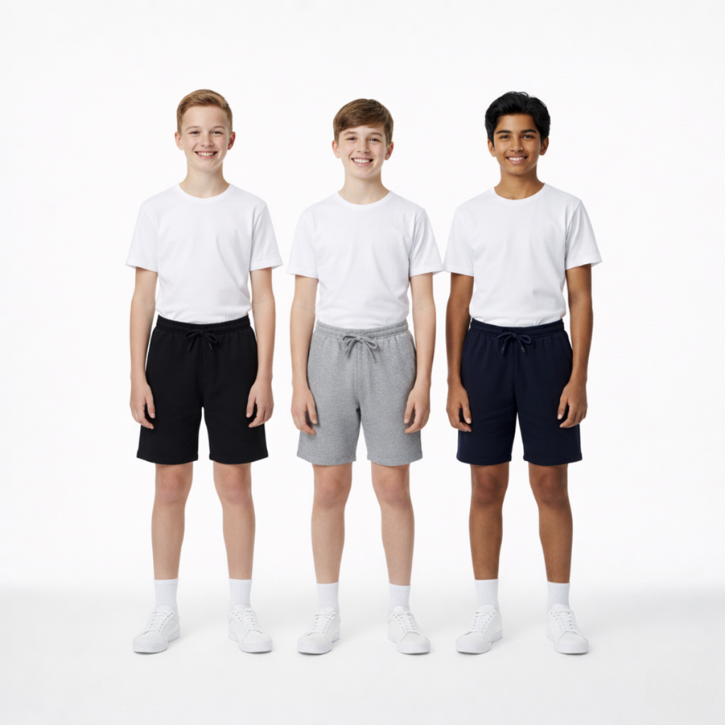 Kit 3 Shorts Menino Moletinho Tamanho 10 ao 16 Juvenil Bermuda Conforto