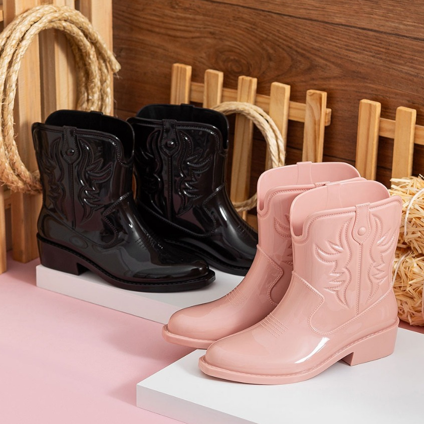 Galocha Bota Texana Infantil Menina Boiadeira Country Impermeável Confortável Antiderrapante